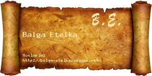 Balga Etelka névjegykártya